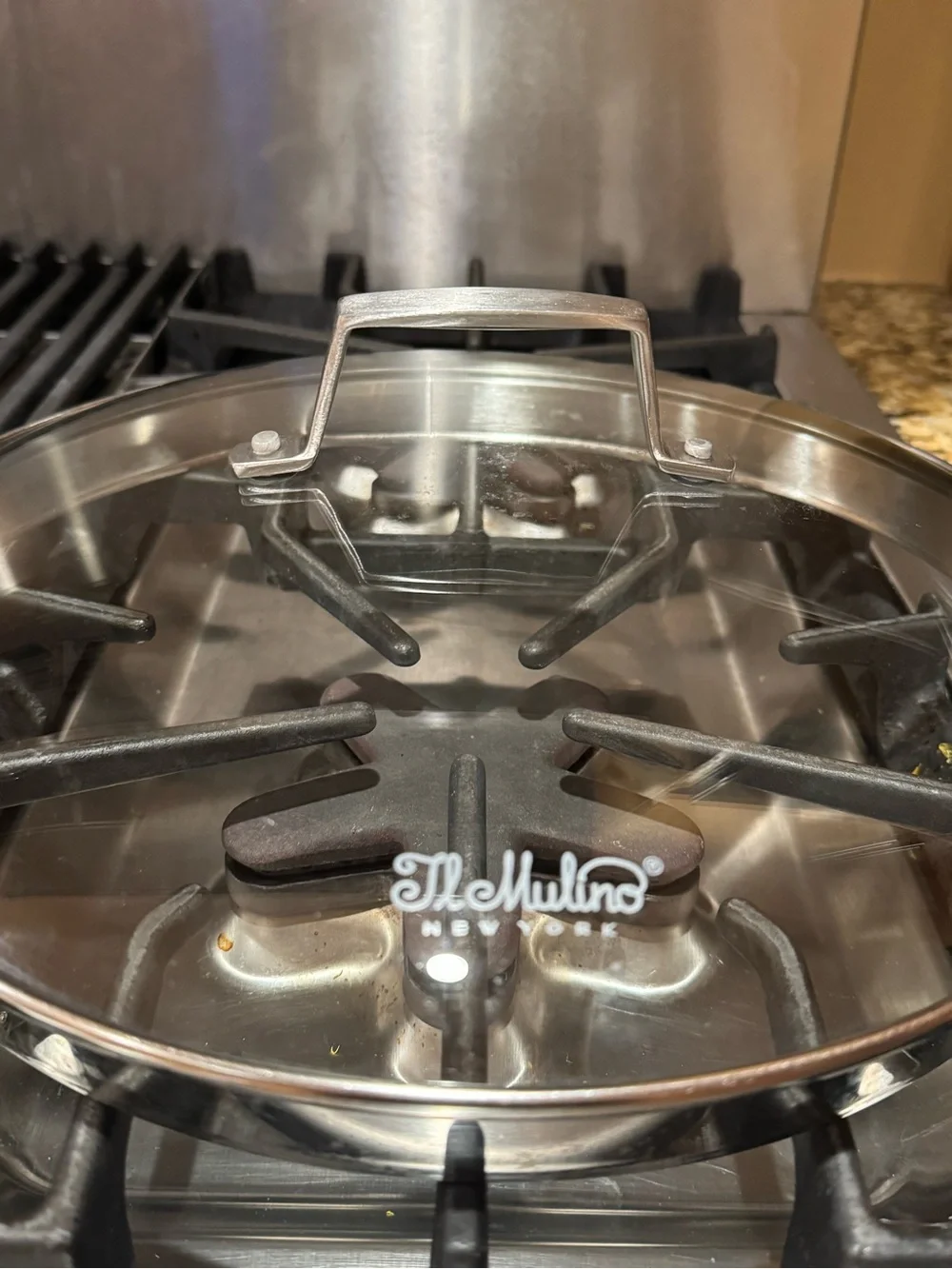 Il Mulino 12” Stainless Steel non stick deep Sauté Pan with glass strainer lid